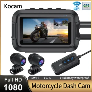 מצלמת דרך כפולה לאופנוע (Dual 1080P) כולל GPS ו-WiFi
