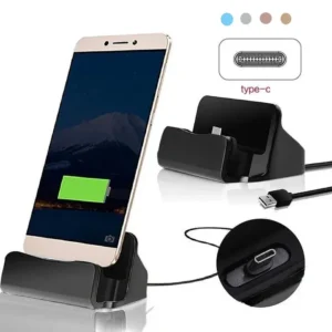 תחנת עגינה לטלפון עם מטען USB מסוג C עבור IPhone 17 16 15 Pro Max Samsung S24 S25, תחנת עגינה לשולחן עבודה