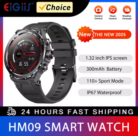 שעון חכם יפייפה עם סוללה גדולה, מסך 1.32" ומקליט מובנה